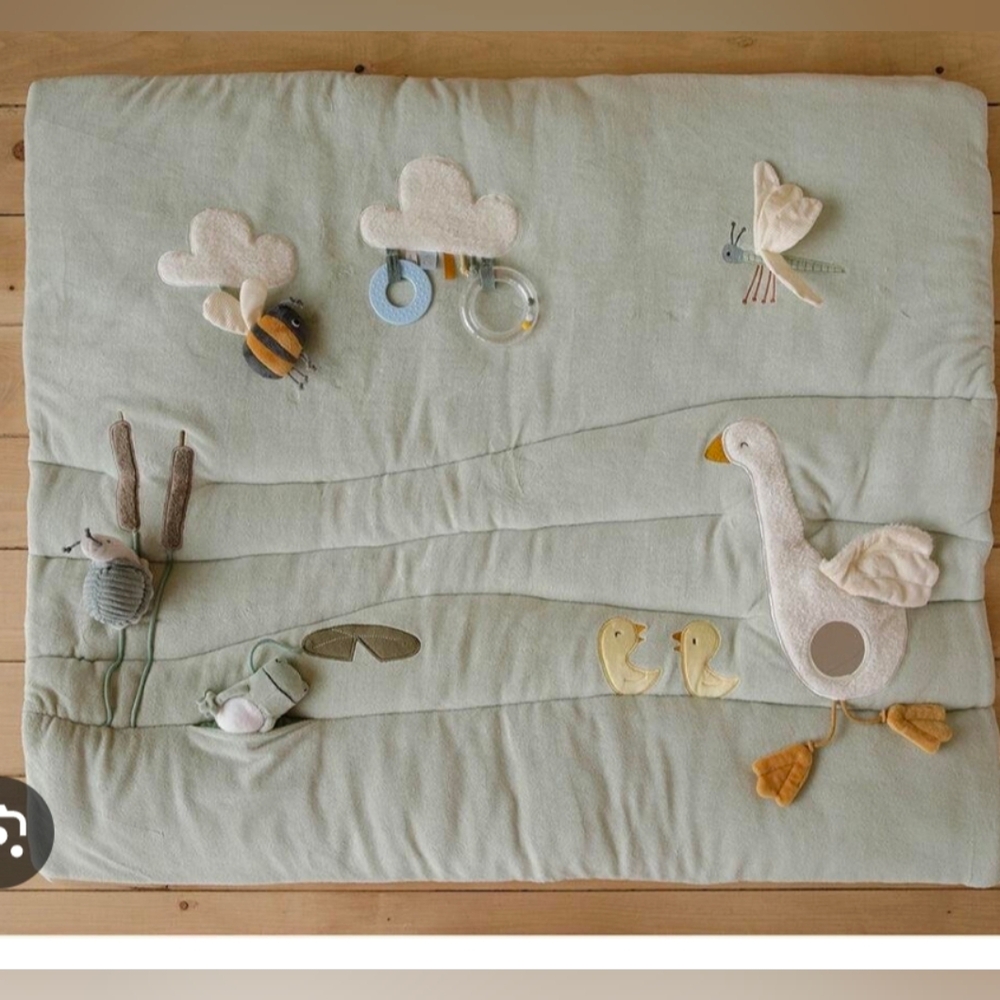 Little Dutch Children's Play Mat Little Goose Theme. Sold Out Design. Green/Blue